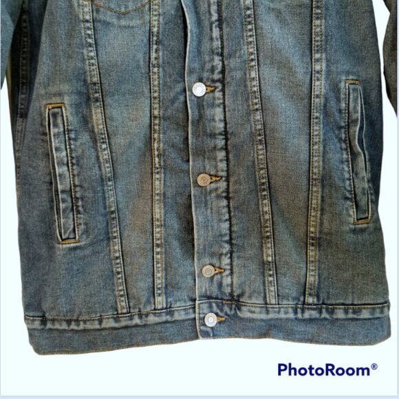 Denim Winter Coat Women's 6 Lined Denim Faux Fur Lined Mid Length Jacket - Picture 5 of 9